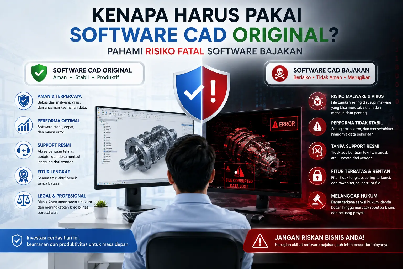 Kenapa Harus Pakai Software CAD Original? Pahami Risiko Fatal Software Bajakan